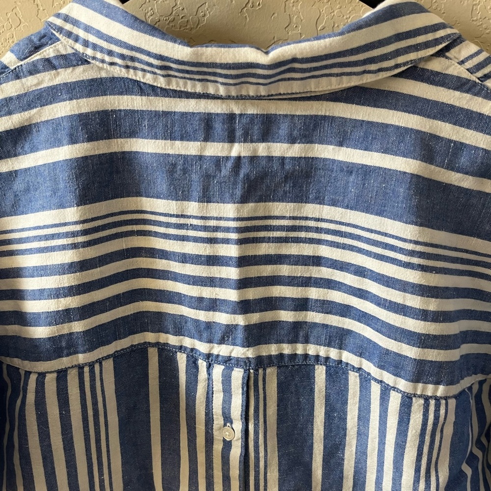 Madewell Women’s Courier Button-Back Shirt XS Hinsdale Stripe Blue White Top - Picture 10 of 13